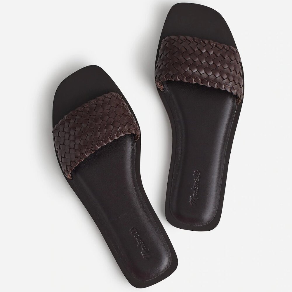 [NWT] Madewell The Woven Leather Slide in Brown